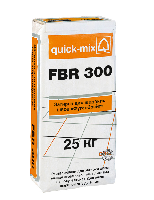 Затирка для широких швов Quick-mix FBR 300 "Фугенбрайт", серебристо-серая