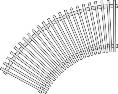 Радиус для решетки поперечной, жесткой шириной до 300 мм Interbau №901 белый